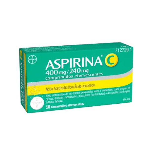ASPIRINA C 400/240 MG 10 COMPRIMIDOS EFERVESCENT