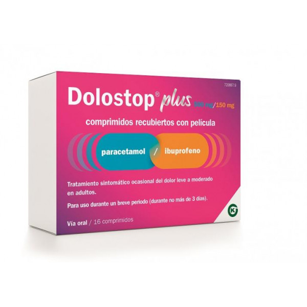 DOLOSTOP PLUS 500 MG/150 MG 16 COMPRIMIDOS