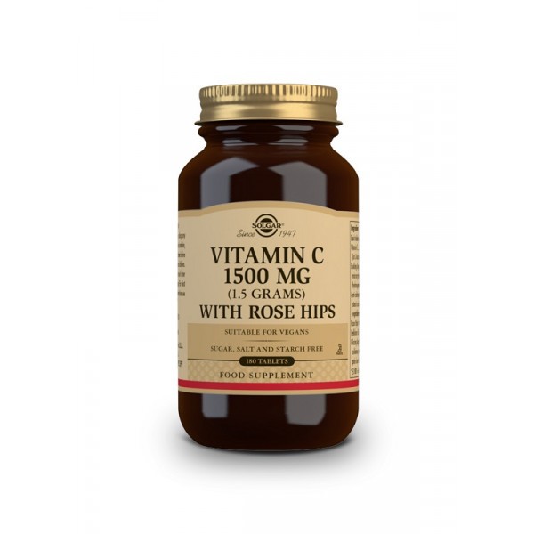 SOLGAR VITAMINA C 1500 MG ROSE HIPS 180 COMPRIMIDOS