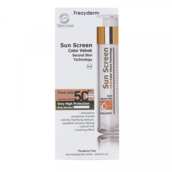 SUN SCREEN VELVET FACE SPF50+ COLOR FREZYDERM 50 ml