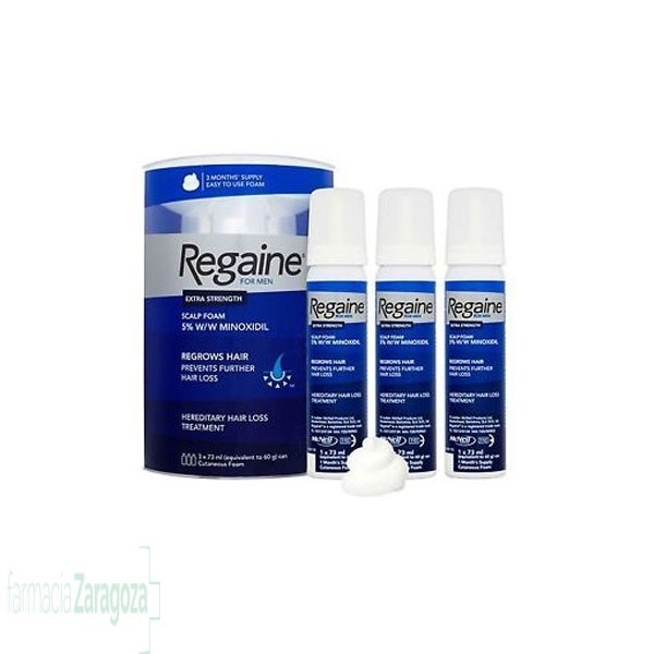 REGAINE 50 MG/G ESPUMA CUTANEA 3 AEROSOLES 60 g