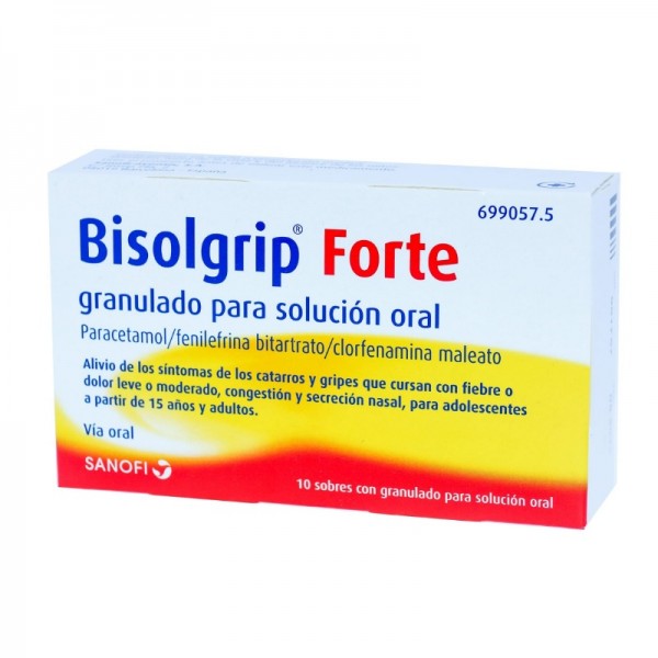 BISOLGRIP FORTE 650/4/10 MG 10 SOBRES GRANULADO SOLUCION