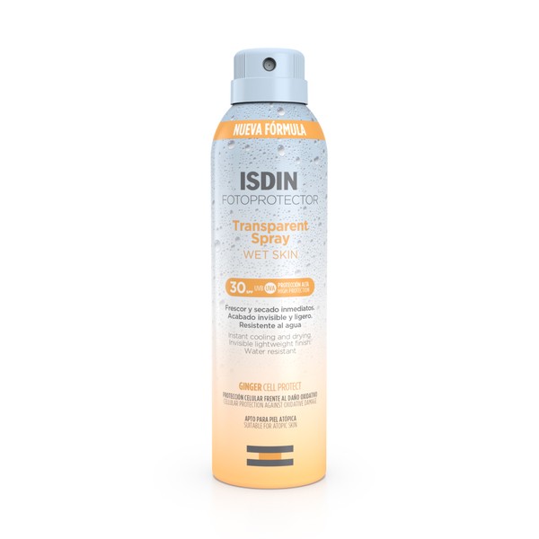 FOTOPROTECTOR ISDIN SPF 30 SPRAY TRANSPARENT WET SKIN 1 ENVASE 250 ML