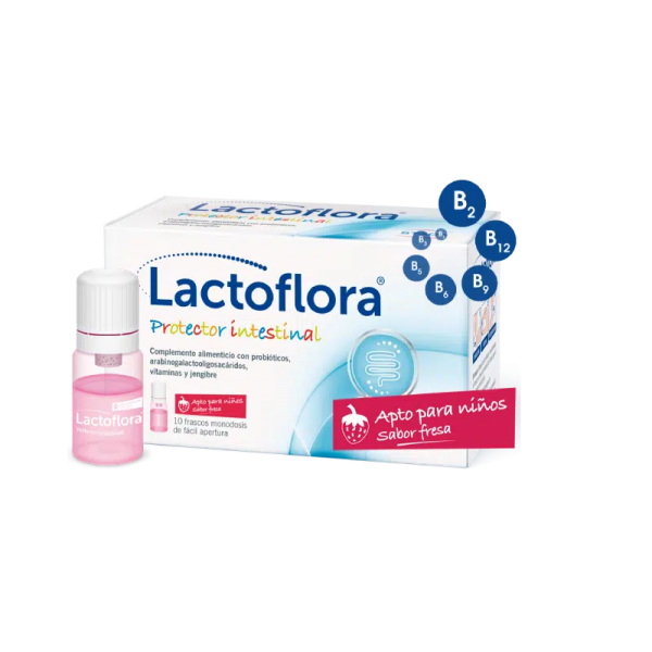 LACTOFLORA PROTECTOR INTESTINAL INFANTIL 10 VIALES SABOR FRESA