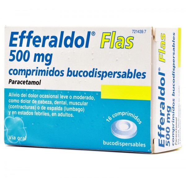 EFFERALDOL FLAS (ODIS) 500 MG 16 COMPRIMIDOS BUCODISPERSABLES