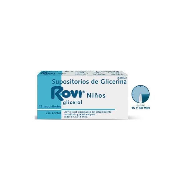 ROVI SUPOSITORIOS GLICERINA NIÑOS 1.44 g 12 Uds
