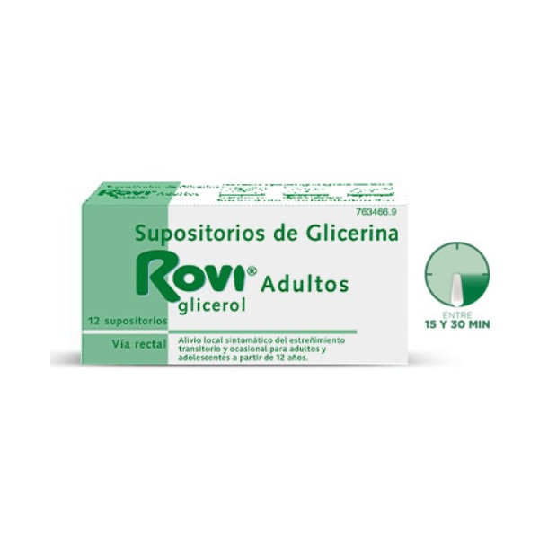 ROVI SUPOSITORIOS GLICERINA ADULTOS 3.36 G 12 UDS
