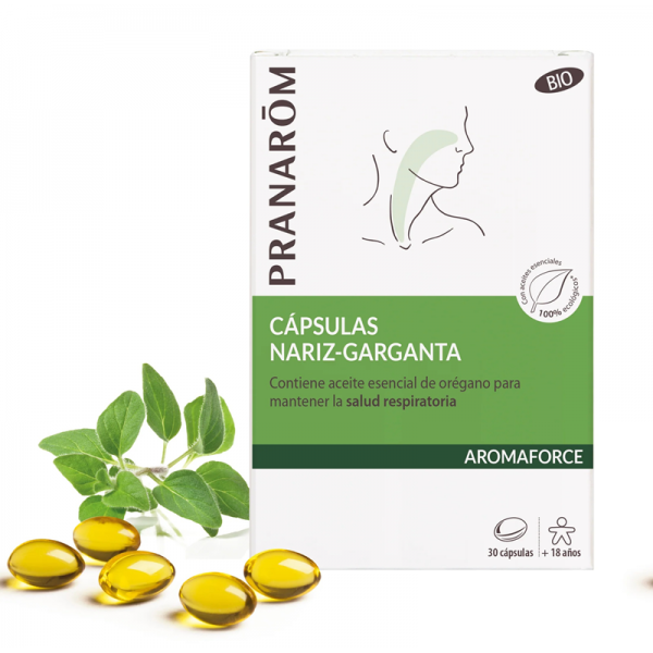 PRANAROM AROMAFORCE CAPSULAS NARIZ GARGANTA 30 CAPSULAS