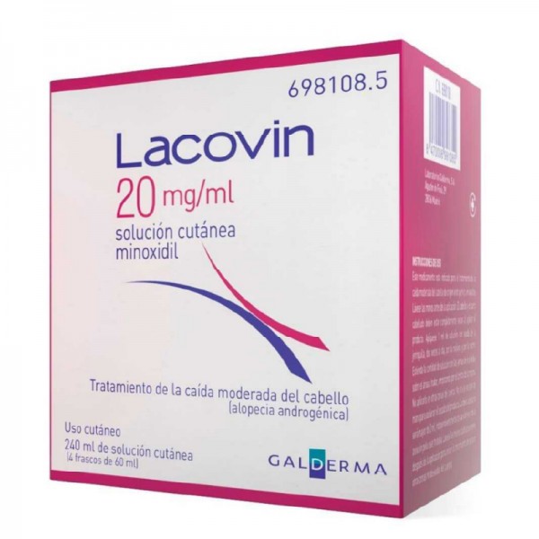 LACOVIN 20 MG/ML SOLUCION CUTANEA 4 FRASCOS 60 M