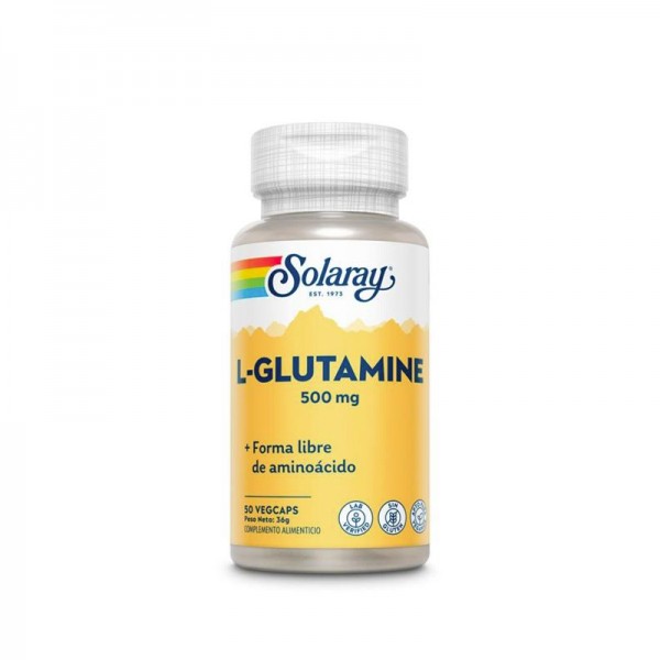 L-Glutamina 500 mg Solaray 50 Cápsulas | Recuperación